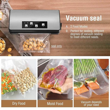 OCDAY Vacuum Food Sealer Machine 110W with Dry & Moist Modes & Built-in Bag Cutter  - Imported from UK